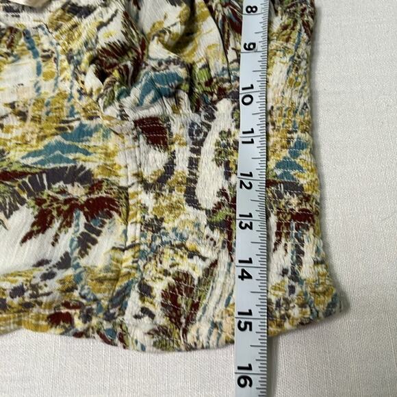 Free People Ruffle Smocked Puffy Sleeve Crop Top Size S - Picture 6 of 6